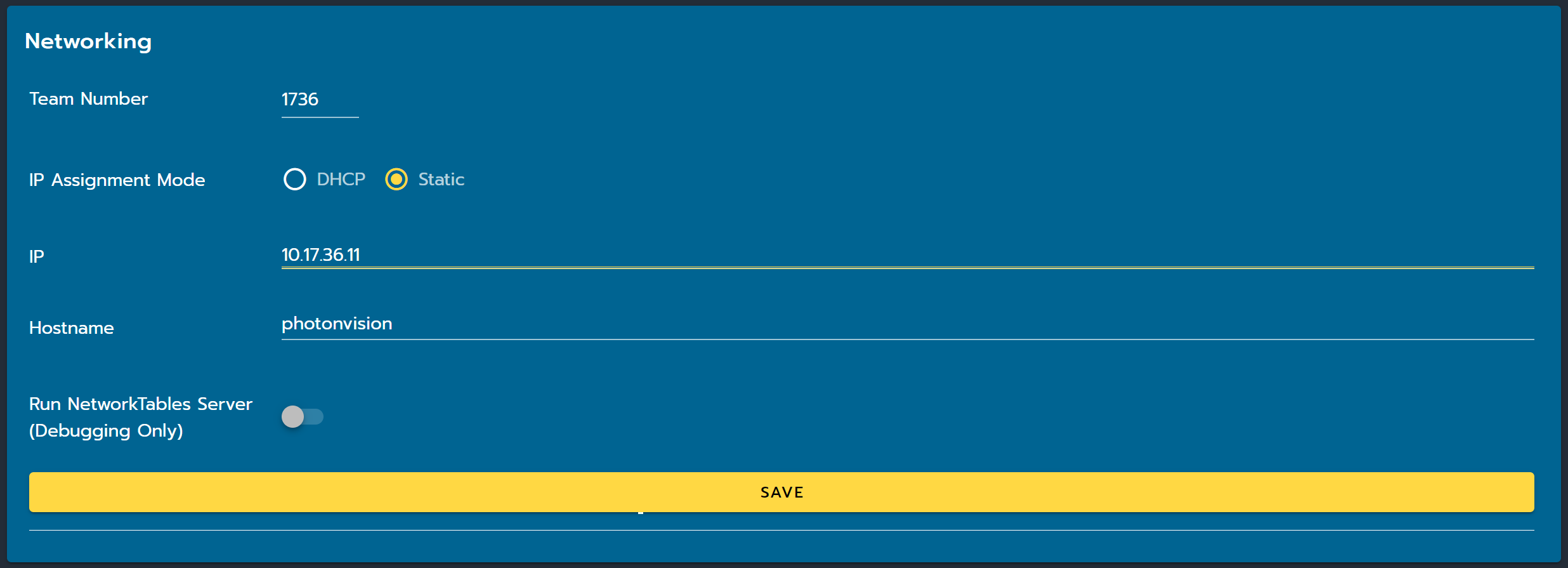 Correctly set static IP